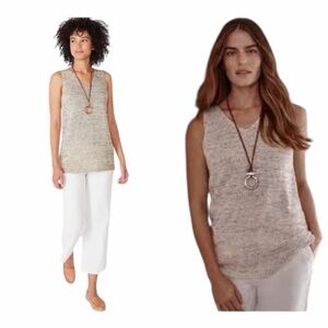 J. Jill Knit Shell V Neck Lightweight Sweater  Multicolor WM SZ Small